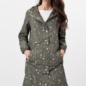 JOULES BRAND Women's Star Print Packable Waterproof Raincoat